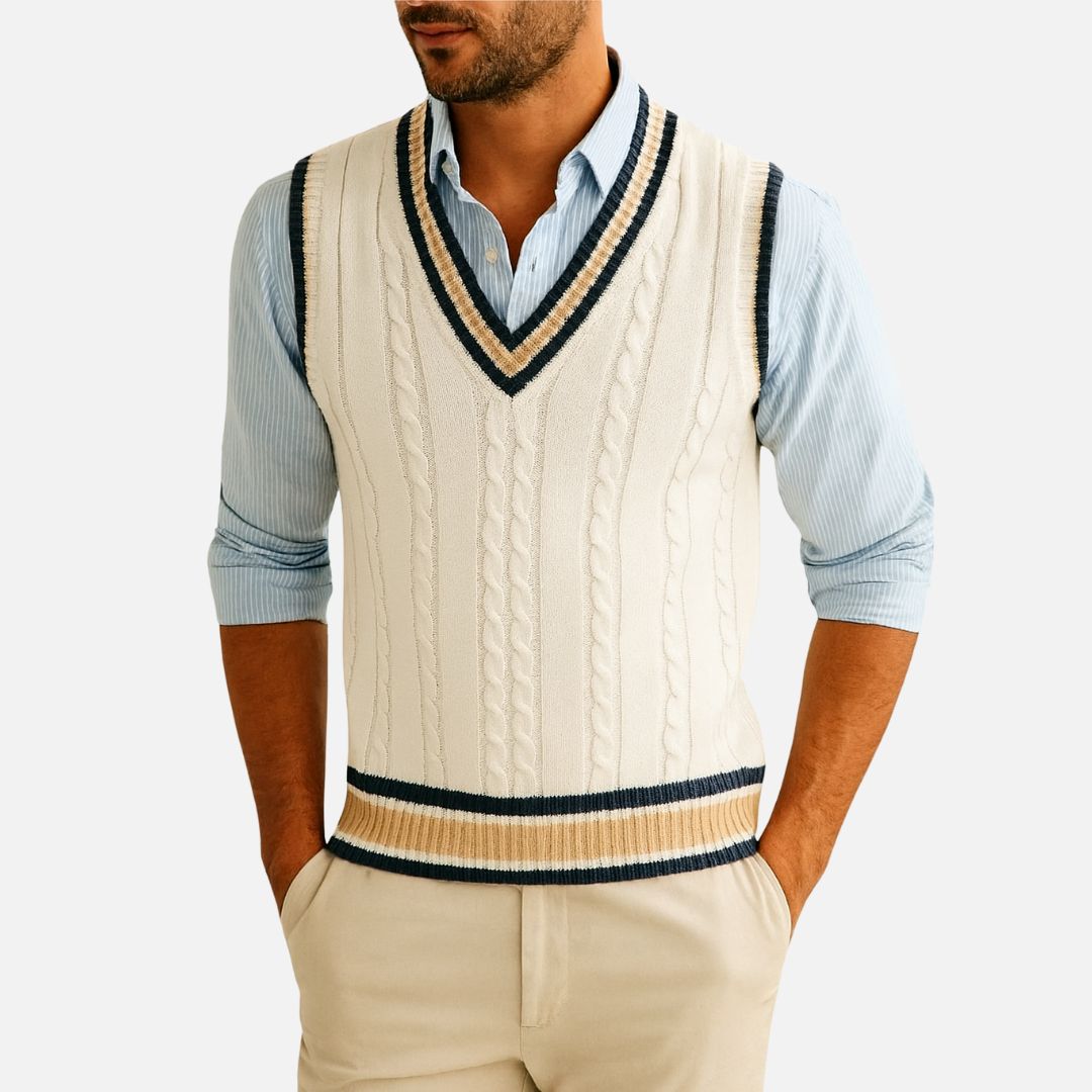 Men's Sleeveless Sweater - Old Money Sweater Pullover